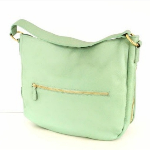 Laggo Taylor Mint Green/Blue Leather Hobo - Picture 1 of 9
